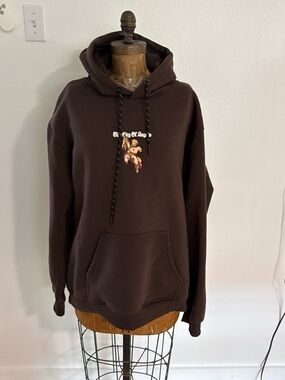 NWT City of Angels RGSTR Brown Graphic Hoodie Sweatshirt Size XL